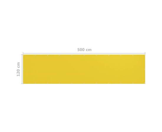 Paravan de balcon, galben, 120 x 500 cm, hdpe, 5 image
