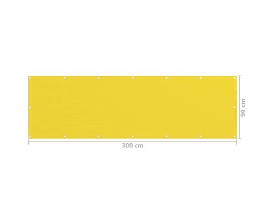 Paravan de balcon, galben, 90x300 cm, hdpe, 5 image
