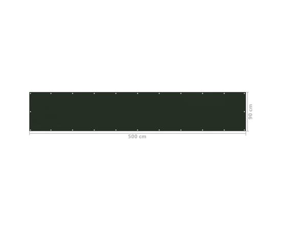 Paravan de balcon, verde închis, 90x500 cm, hdpe, 5 image