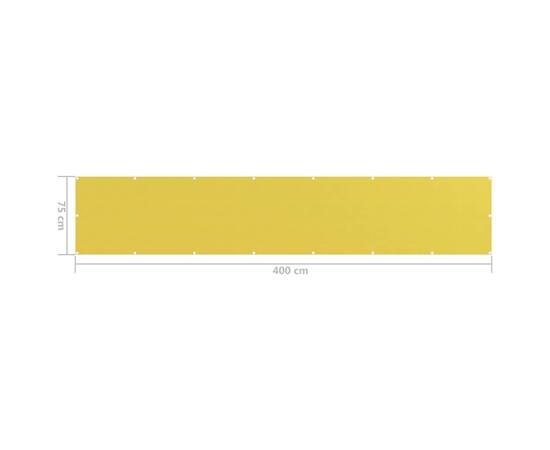 Paravan pentru balcon, galben, 75 x 400 cm, hdpe, 5 image
