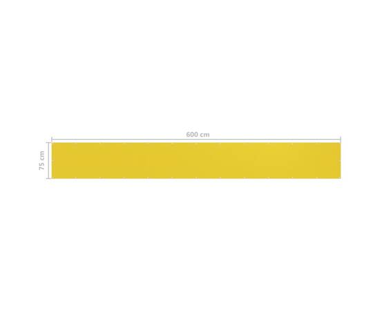 Paravan pentru balcon, galben, 75 x 600 cm, hdpe, 5 image