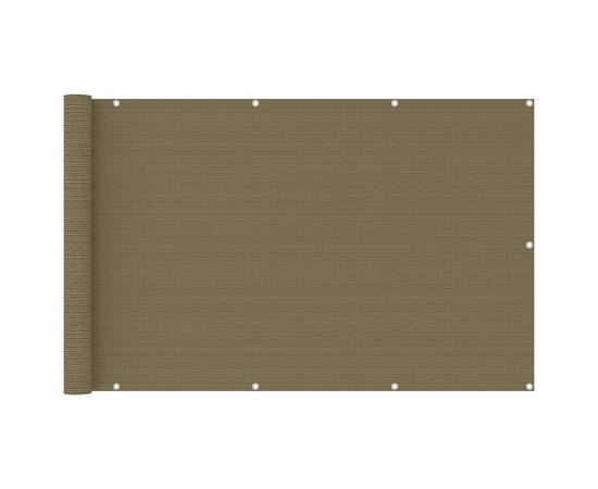 Paravan pentru balcon, gri taupe, 120x400 cm, hdpe