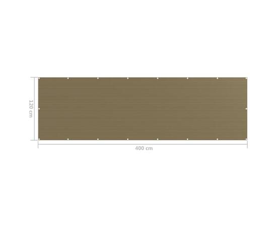 Paravan pentru balcon, gri taupe, 120x400 cm, hdpe, 5 image