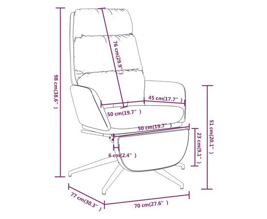Scaun de relaxare cu suport picioare, gri închis, textil, 10 image