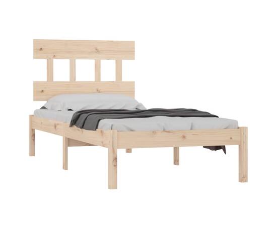 Cadru de pat, 100x200 cm, lemn masiv, 3 image