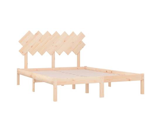 Cadru de pat, 140x200 cm, lemn masiv, 4 image