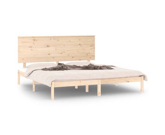Cadru de pat, 200x200 cm, lemn masiv de pin, 2 image