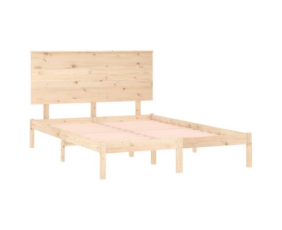 Cadru de pat small double 4ft, 120x190 cm, lemn masiv, 4 image