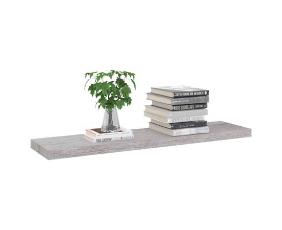 Raft de perete suspendat, gri beton, 90x23,5x3,8 cm, mdf, 3 image