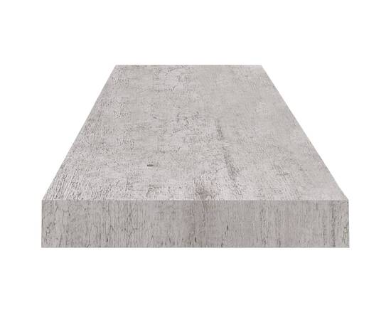 Raft de perete suspendat, gri beton, 90x23,5x3,8 cm, mdf, 5 image