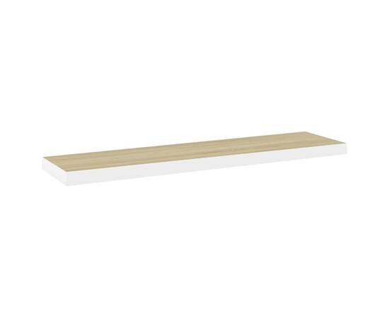 Rafturi perete suspendate 2 buc. stejar/alb 90x23,5x3,8 cm mdf, 4 image