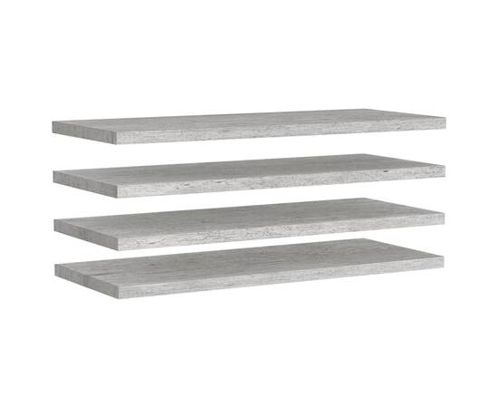 Rafturi perete suspendate 4 buc. gri beton 90x23,5x3,8 cm mdf, 2 image