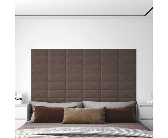 Panouri de perete 12 buc. gri taupe, 30x15 cm textil 0,54 m²