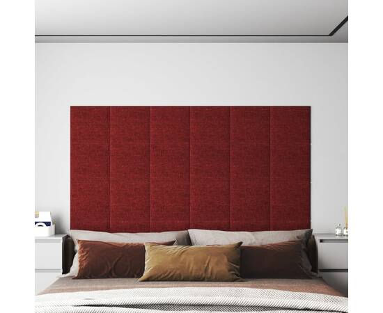 Panouri de perete 12 buc. roșu vin 30x30 cm textil 1,08 m²
