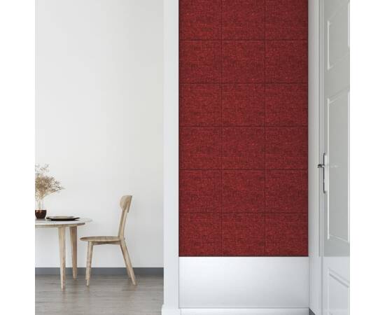 Panouri de perete 12 buc. roșu vin 30x30 cm textil 1,08 m², 6 image