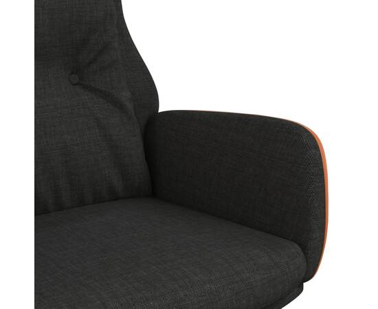 Scaun de relaxare, negru, textil și pvc, 6 image