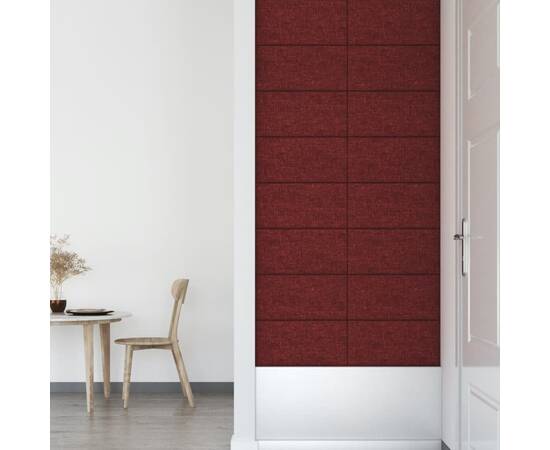Panouri de perete 12 buc. roșu vin 60x30 cm textil 2,16 m², 4 image