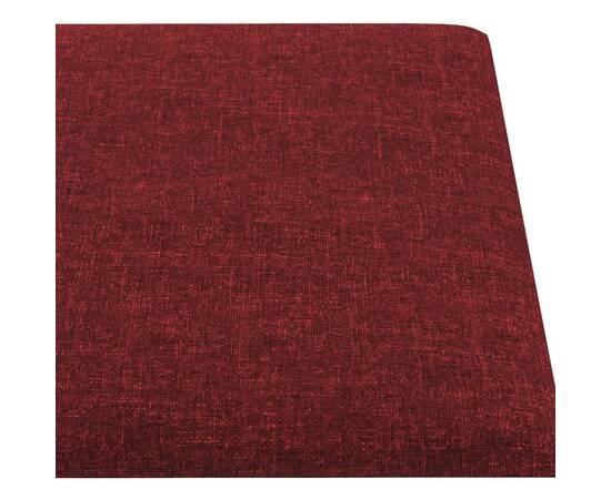Panouri de perete 12 buc. roșu vin 90x15 cm textil 1,62 m², 5 image