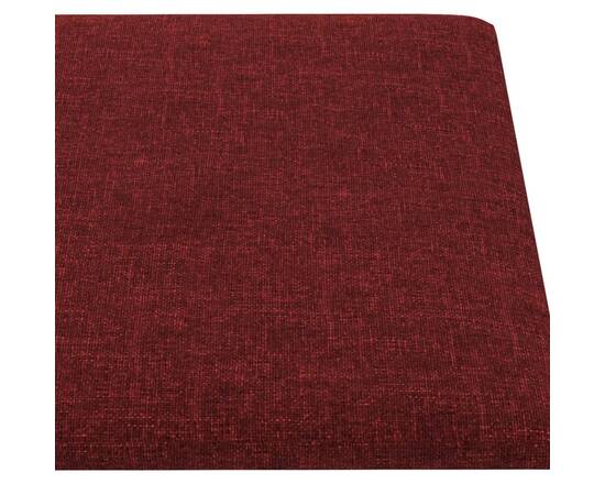 Panouri de perete 12 buc. roșu vin 90x30 cm textil 3,24 m², 5 image