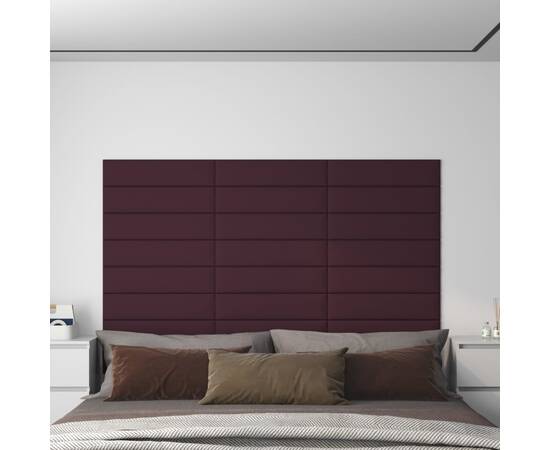 Panouri de perete 12 buc. violet 60x15 cm textil 1,08 m²