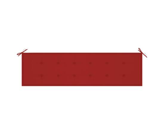 Pernă pentru bancă de grădină, roșu, 180x50x3 cm, 3 image