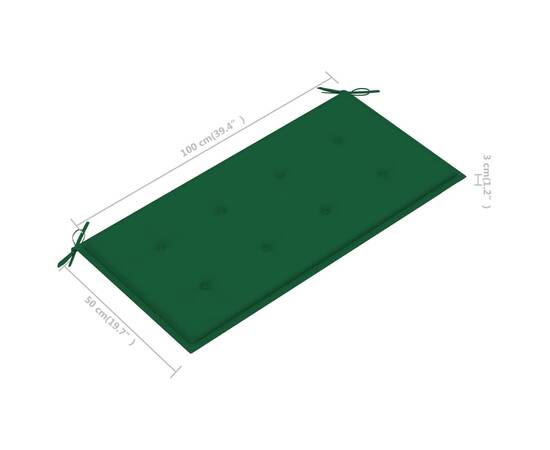 Pernă pentru bancă de grădină, verde, 100x50x3 cm, 5 image