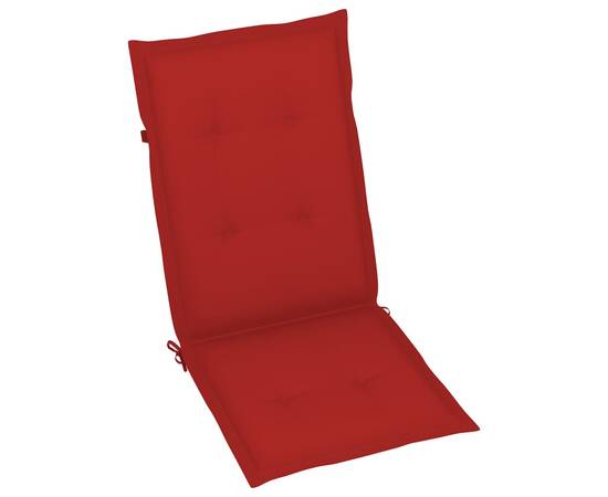 Perne scaun de grădină, 4 buc, roșu, 120x50x3 cm, 3 image