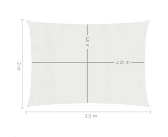 Pânză parasolar, alb, 2x2,5 m, hdpe, 160 g/m², 6 image