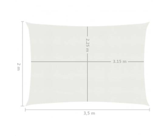 Pânză parasolar, alb, 2x3,5 m, hdpe, 160 g/m², 6 image