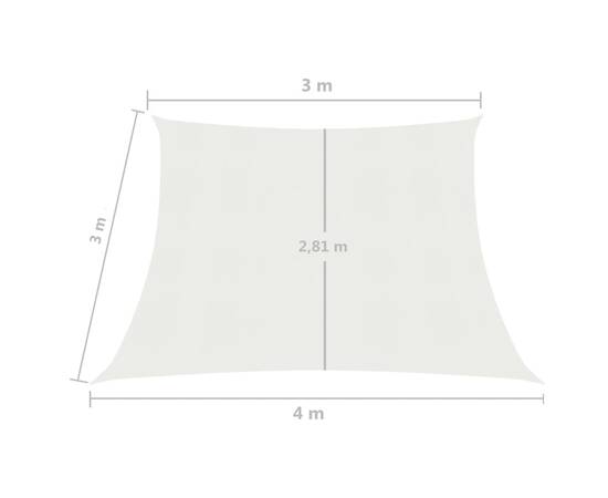 Pânză parasolar, alb, 3/4x3 m, hdpe, 160 g/m², 6 image