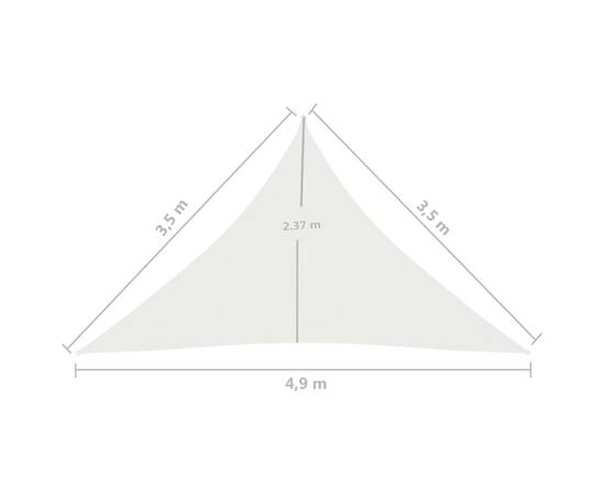 Pânză parasolar, alb, 3,5x3,5x4,9 m, hdpe, 160 g/m², 6 image