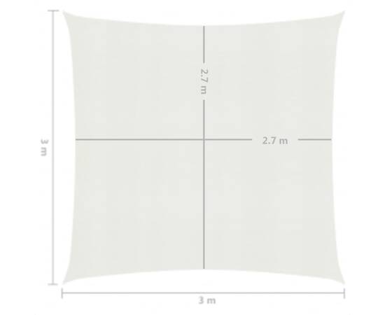Pânză parasolar, alb, 3 x 3 m, hdpe, 160 g/m², 6 image