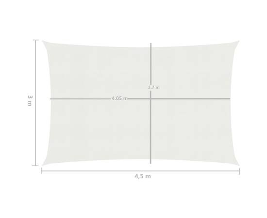 Pânză parasolar, alb, 3x4,5 m, hdpe, 160 g/m², 6 image
