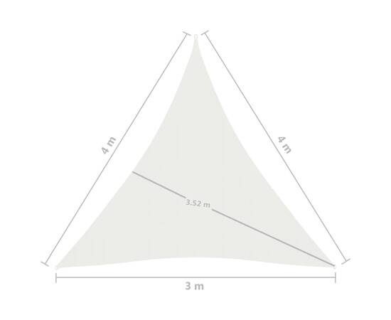 Pânză parasolar, alb, 3x4x4 m, hdpe, 160 g/m², 6 image