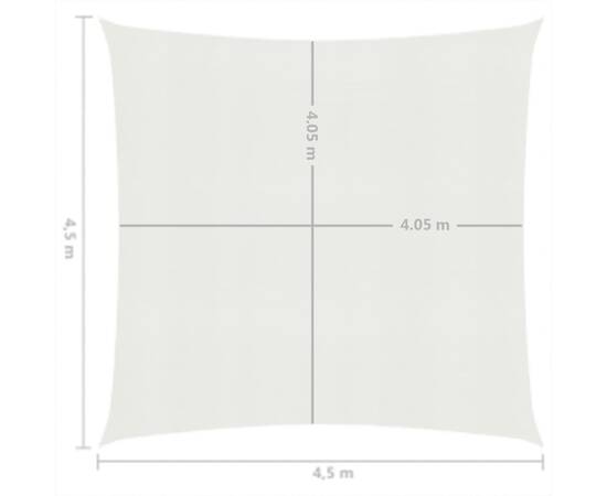 Pânză parasolar, alb, 4,5 x 4,5 m, hdpe, 160 g/m², 6 image