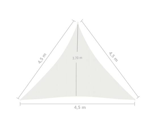 Pânză parasolar, alb, 4,5x4,5x4,5 m, hdpe, 160 g/m², 6 image