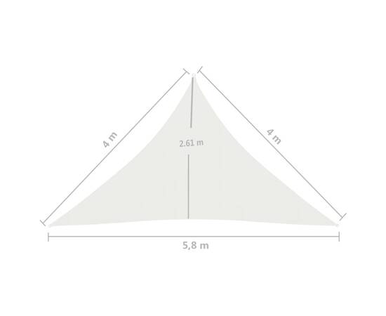 Pânză parasolar, alb, 4x4x5,8 m, hdpe, 160 g/m², 6 image
