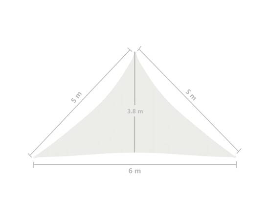 Pânză parasolar, alb, 5x5x6 m, hdpe, 160 g/m², 6 image