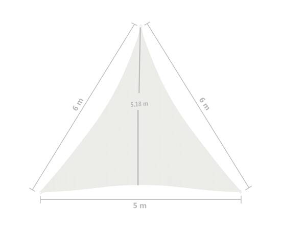 Pânză parasolar, alb, 5x6x6 m, 160 g/m², hdpe, 6 image