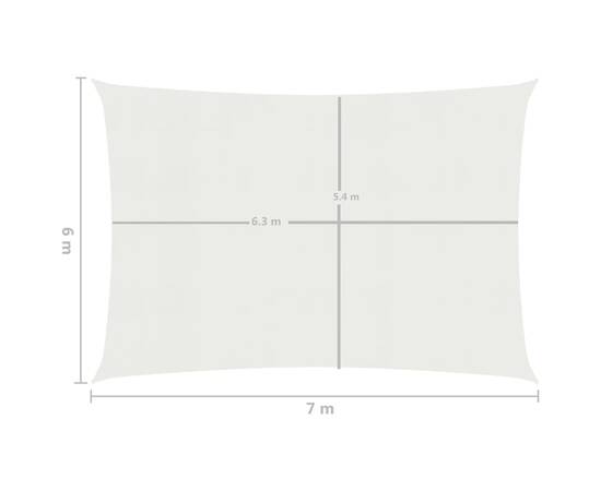 Pânză parasolar, alb, 6x7 m, hdpe, 160 g/m², 6 image
