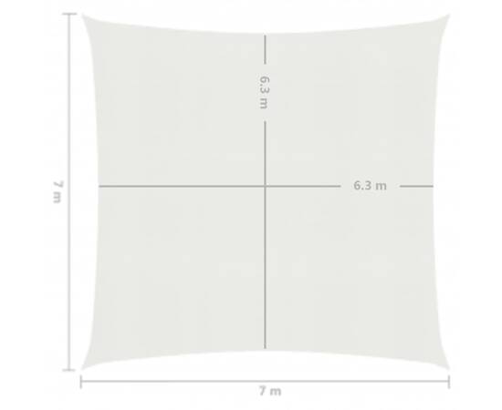 Pânză parasolar, alb, 7 x 7 m, hdpe, 160 g/m², 6 image