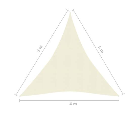 Pânză parasolar, crem, 4x5x5 m, hdpe, 160 g/m², 6 image