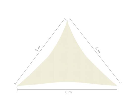 Pânză parasolar, crem, 6x6x6 m, hdpe, 160 g/m², 6 image