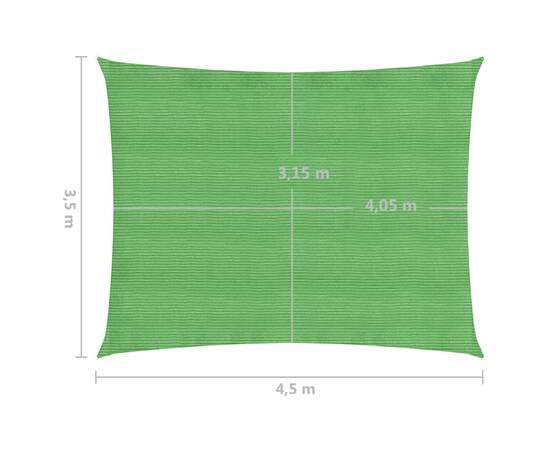 Pânză parasolar, verde deschis, 3,5x4,5 m, hdpe, 160 g/m², 6 image