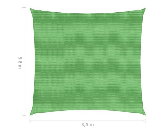 Pânză parasolar, verde deschis, 3,6 x 3,6 m, hdpe, 160 g/m², 6 image