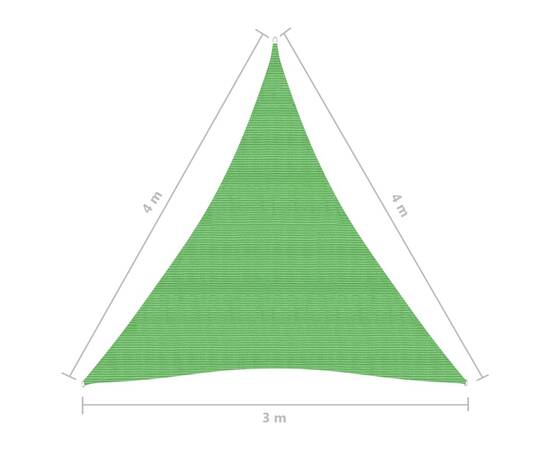 Pânză parasolar, verde deschis, 3x4x4 m, hdpe, 160 g/m², 6 image