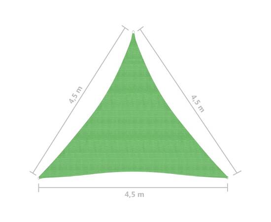Pânză parasolar, verde deschis, 4,5x4,5x4,5 m, hdpe, 160 g/m², 6 image