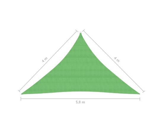 Pânză parasolar, verde deschis, 4x4x5,8 m, hdpe, 160 g/m², 6 image