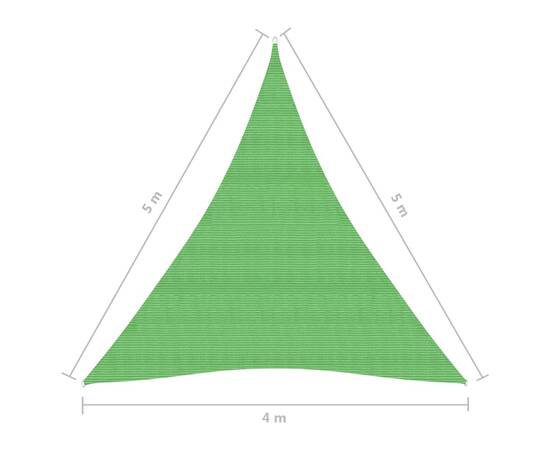 Pânză parasolar, verde deschis, 4x5x5 m, hdpe, 160 g/m², 6 image