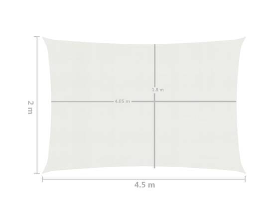 Parasolar, alb, 2x4,5 m, hdpe, 160 g/m², 6 image